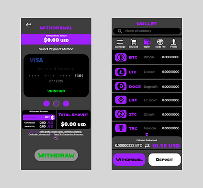 Crypto App Prototype app branding design typography ui ux