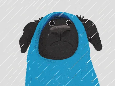 Rainy Days cose illustrate cute dog draw funny ill illustration procreate