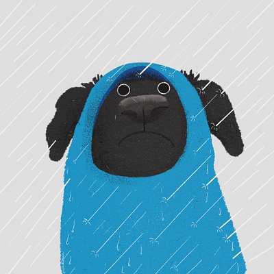Rainy Days cose illustrate cute dog draw funny ill illustration procreate