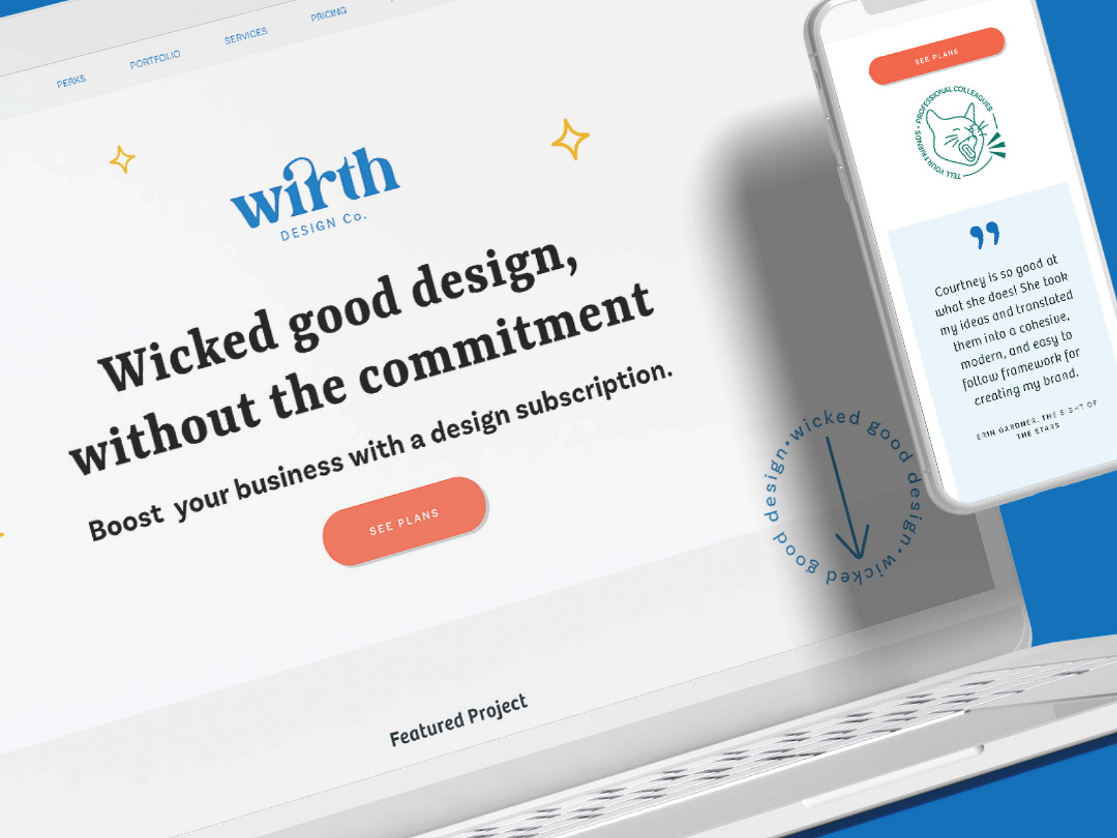 Wirth Design Co. Single Page site Design by Courtney EnosRobertson