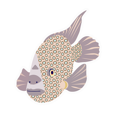 Fish Sticker - Rio Grande Cichlid aquarium education environmental fish illustration sticker design vector