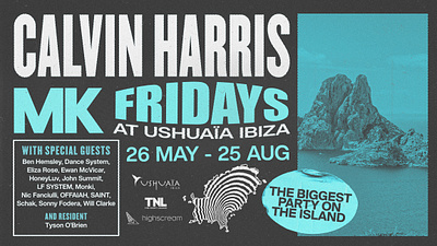 Calvin Harris Ibiza 2023 Branding branding design illustration show art