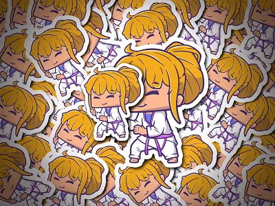 the Jujitsu Girl Training in Self-Defense branding cartoon cute design graphic design illustration kids logo taekwondo ui ux vector