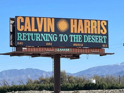 Calvin Harris Coachella Billboard billboard branding design illustration