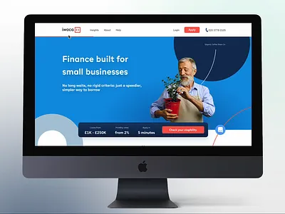 A/B Test of a new landing page for a iwoca app design apps banking app business clean dashboard digital design finance fintech iwoca klarna landing page lighthouse mobile pay payments product design split ui ux