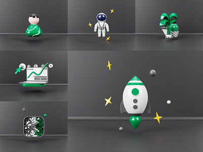 Finazon All Two - Color 3d 3d icons astronaut blender branding data graph icon icons illustration mac mockup particles pc planet plants rocket star user vector