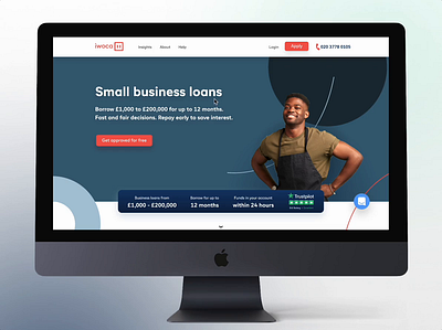 A small business landing page for iwoca's Flexi Loan (£25K-£250K app design apps banking app business clearpay dashboard digital design finance fintech.clean iwoca klarna mobile pay payments product product design split ui ux