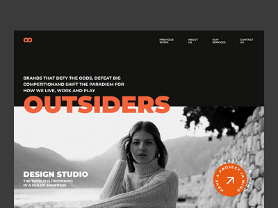 OUTSIDERS - Design Agency Website ✨ agency contractor creative designer freelance freelancer homepage india landing page landingpage layout design portfolio typography ui uidesign ux uxdesign web web design webdesign website design