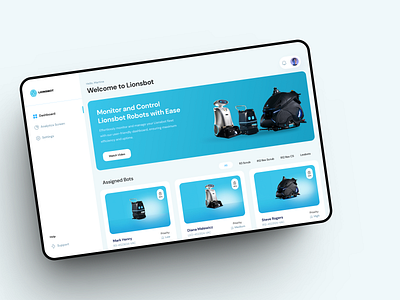 Robot Monitoring - Dashboard Screen dashboard design design robots monitoring dashboard uiux