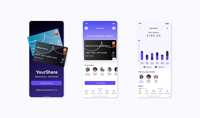 YourShare - Expense Sharing Mobile App branding design figma finance app mobile finance ui
