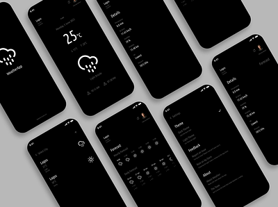 Weather App - Mobile design app clean design interface mobile mobileapp product rainy sunny ui uiux ux weather