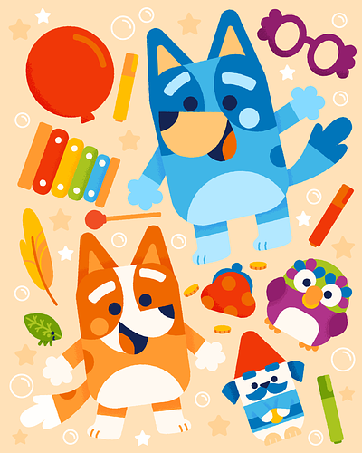 BLUEY! bingo bluey character chattermax cute disney junior fun illustration