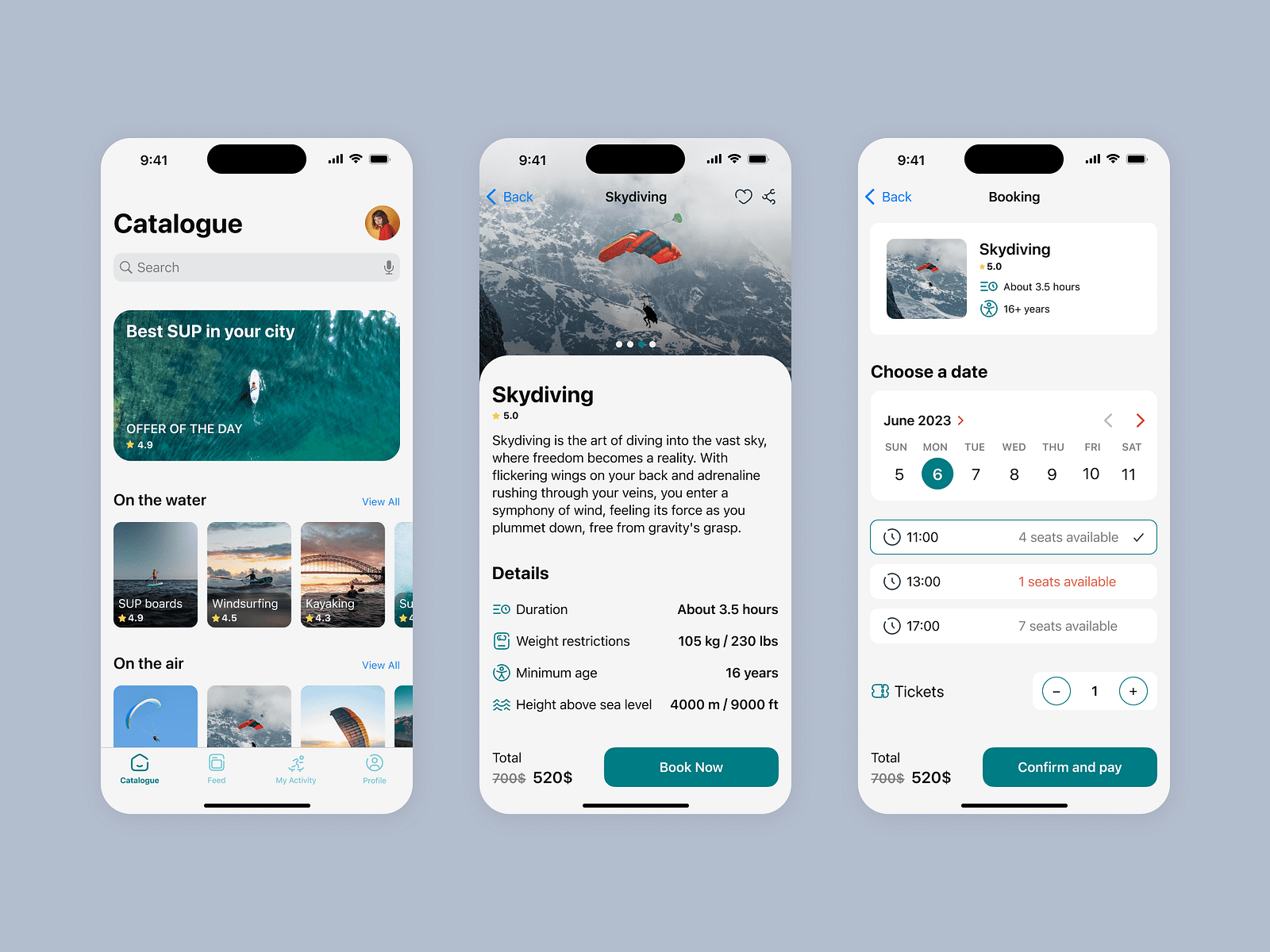 Activity Booking App by Margarita Troyanskaya on Dribbble