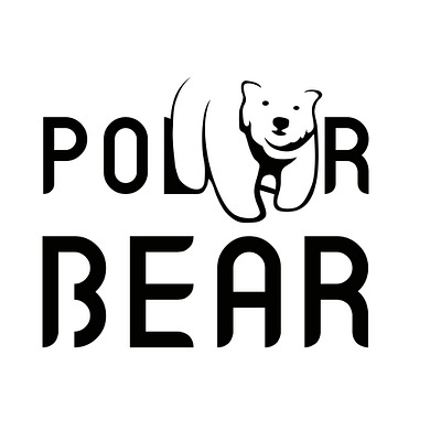 A simple Typography illustration illustrator logo polar bear illustration typography