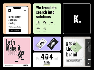 Klack - Visual identity branding graphic design logo ui