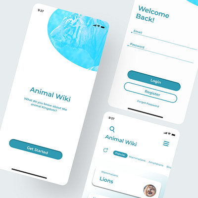 Animal Wiki App Design productdesign ui ux