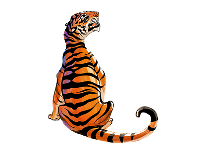 Tiger calendar 2022. March animal art beast big cats illustration rastr tiger wild wild life