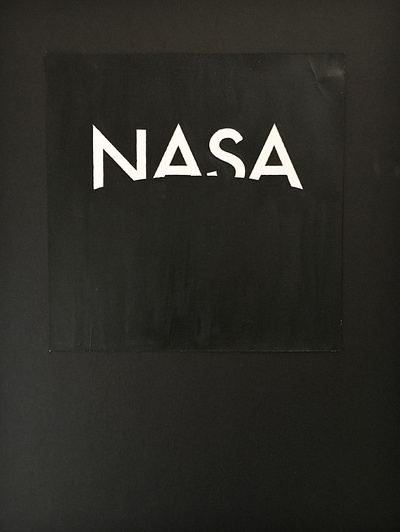 NASA's Logo Gouache Paint on Bristol black and white drawing gouache logo painting