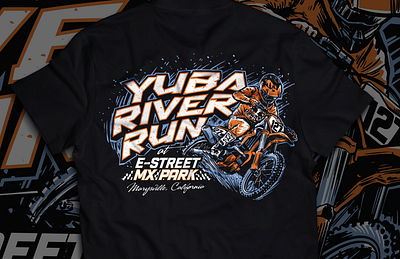 Yuba River Run shirt branding design dirtbike drawing graphic design illustration logo motocross screenprint