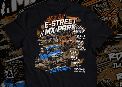 E-Streek SXS Series shirt branding design dirtbike drawing graphic design illustration logo motocross screenprint