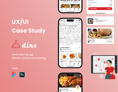 UX/UI Case Study Food ordering app (Delivery, pickup & tracking) app case study design product typography ui uiux ux