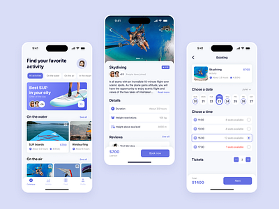 Active Adventures. Mobile app app design mobile travel ui ux