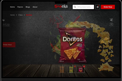 Snaks Time 3d animation app branding ch chips design doritos graphic design logo ui web
