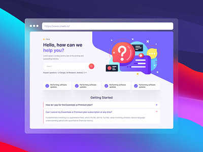 UiSection - F.A.Q f.a.q landing page purple ui ui ux uisection web design web design faq
