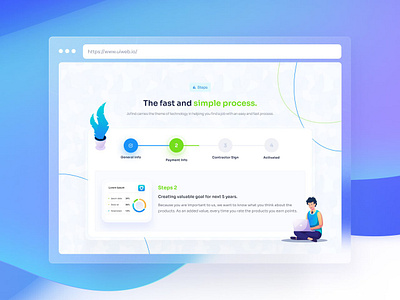 Uisection - Steps blue web design design landing page steps ui section ui ui ux uisection web design web design steps
