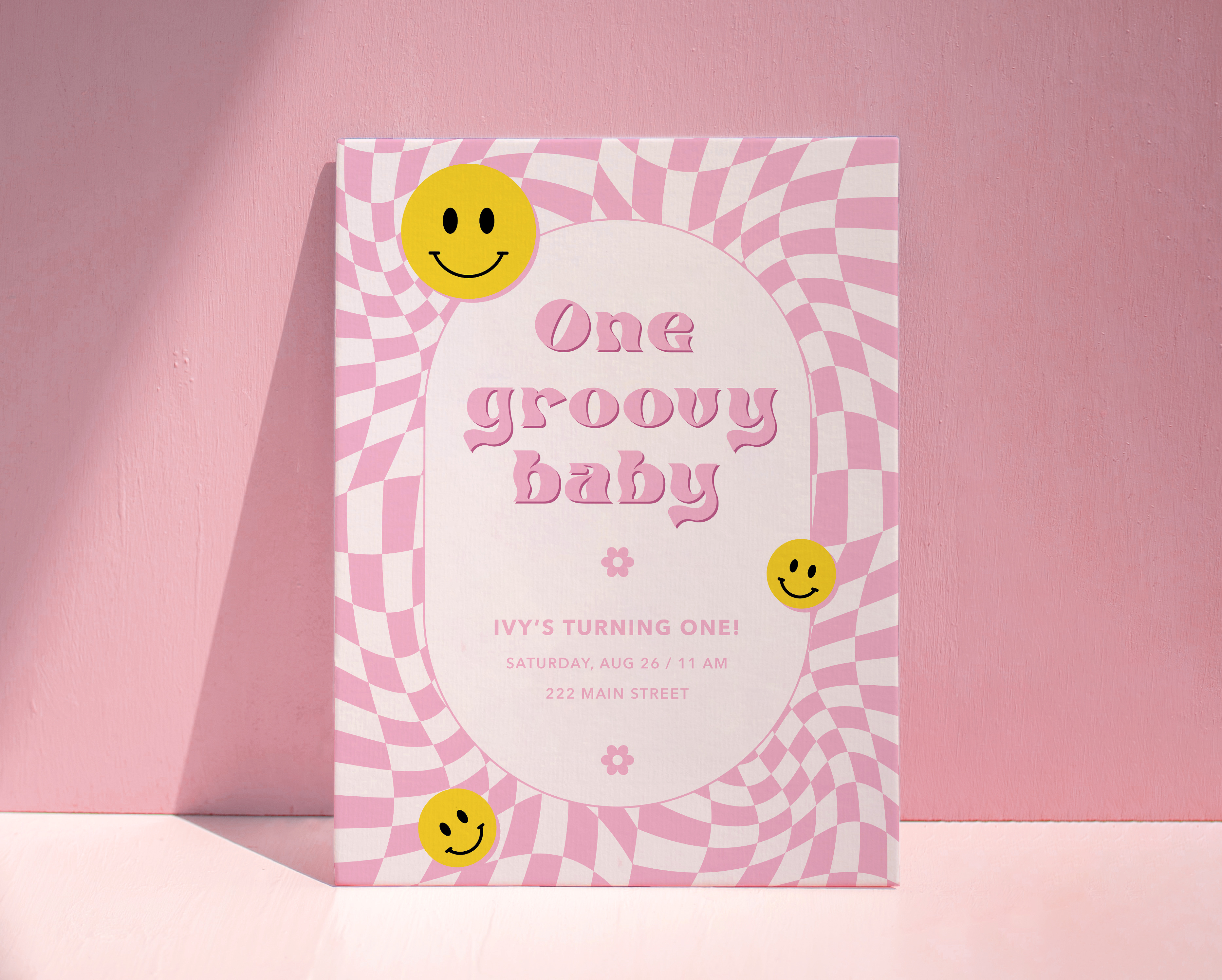 Birthday Invite birthday checker groovy invitation invite layout party