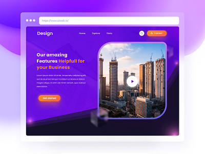 UiSection - Header design header landing page purple ui section header ui ux web design web design header