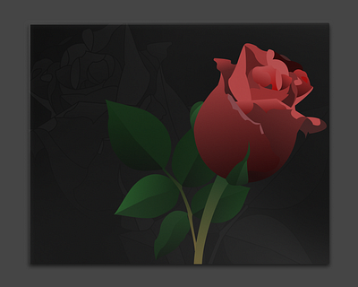 Rose dark theme design figma illustration rose