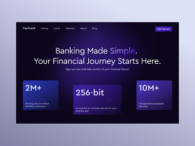 Fintech - Online Banking Landing Page banking design finance fintech landing modern typography ui ux web