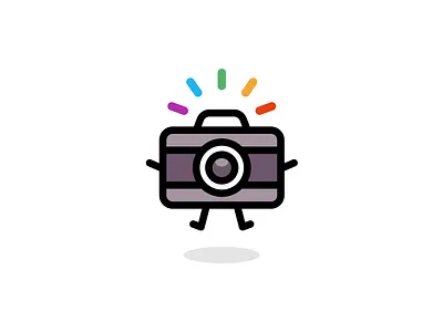 Camera Logo branding camera cartoon character children creative cute design flash flat funny graphic design illustration kids logo mascot outline photo vector vintage