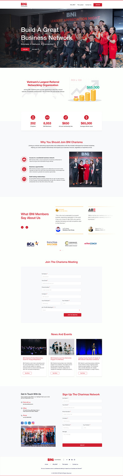 BNI Landingpage design ui ux web