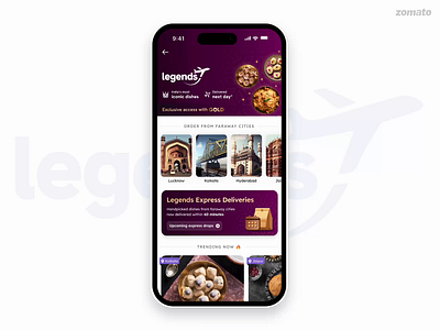 Intercity Legends animation app calendar food foodapp illustration ios minimal mobile ui ux zomato