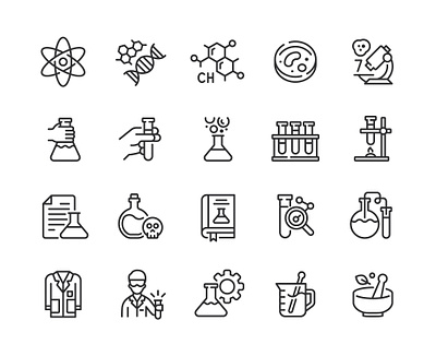 Chemical app brand chemical design icon iconography icons illustration line logo mark ui