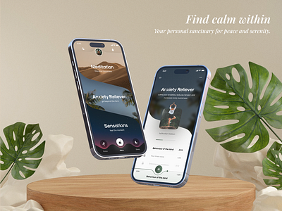 Meditation app animation app design meditation app motion graphics product design relieve anxiety stress buster trending ui user experience user interface ux