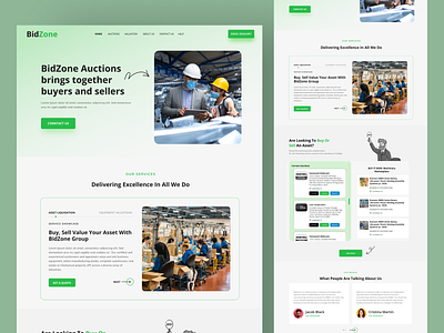 BidZone: Dynamic Auction Website auction website homepage design landing page product design web app