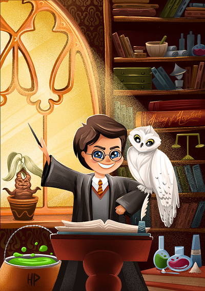 Harry Potter illustration creative design harry potter hogwarts idea illustration