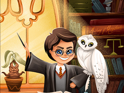 Harry Potter illustration creative design harry potter hogwarts idea illustration