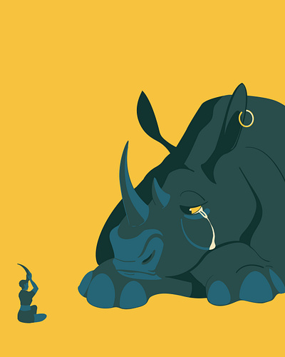 Imitation animal art digitalart drawing illustration illustrator rhino vector