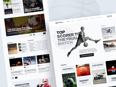 Sports News/ Blog Website UI Design bike race bike website blog branding car racing football landingpage news sport ui update news website