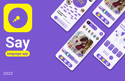 Say - a language app for communication. Application Concept. branding design figma graphic design language logo mobai mobile app ui web desing
