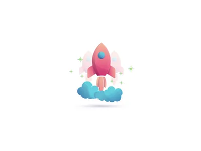 Launch! animation cloud graphic design icon icon set illustration launch modern motion design motion graphics ride rocket stars technology ui web animation