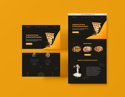 Pizzeria Landing Page app design mobil ui ux