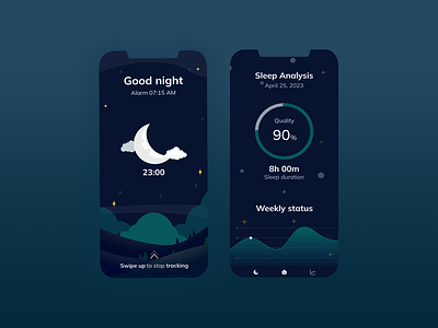 Sleep Tracker UI app design mobil ui ux