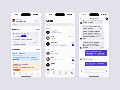 Task Management App app app design calendar chat dashboard design management management app mobile planning task task app ui