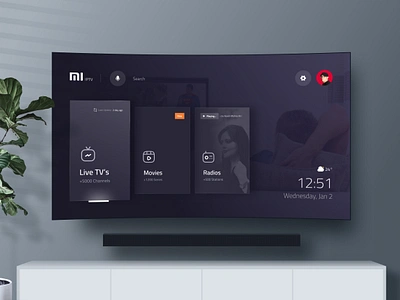 IPTV - Home Page🔥 androidtv app dark design iptv live live tv movie music radio smart tv stream trend tv ui uidesign uiux web web design website