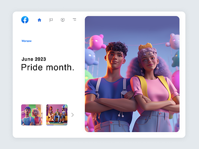Facebook Pride Month | 02 2d 3d animation app branding clean design facebook gay illustration lgbtq logo month people poland pride pride 2024 pridemonth ui ux